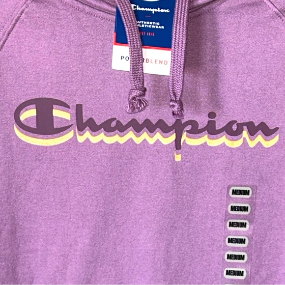 Champion Powerblend Purple Hoodie - NEW - Picture 4 of 10